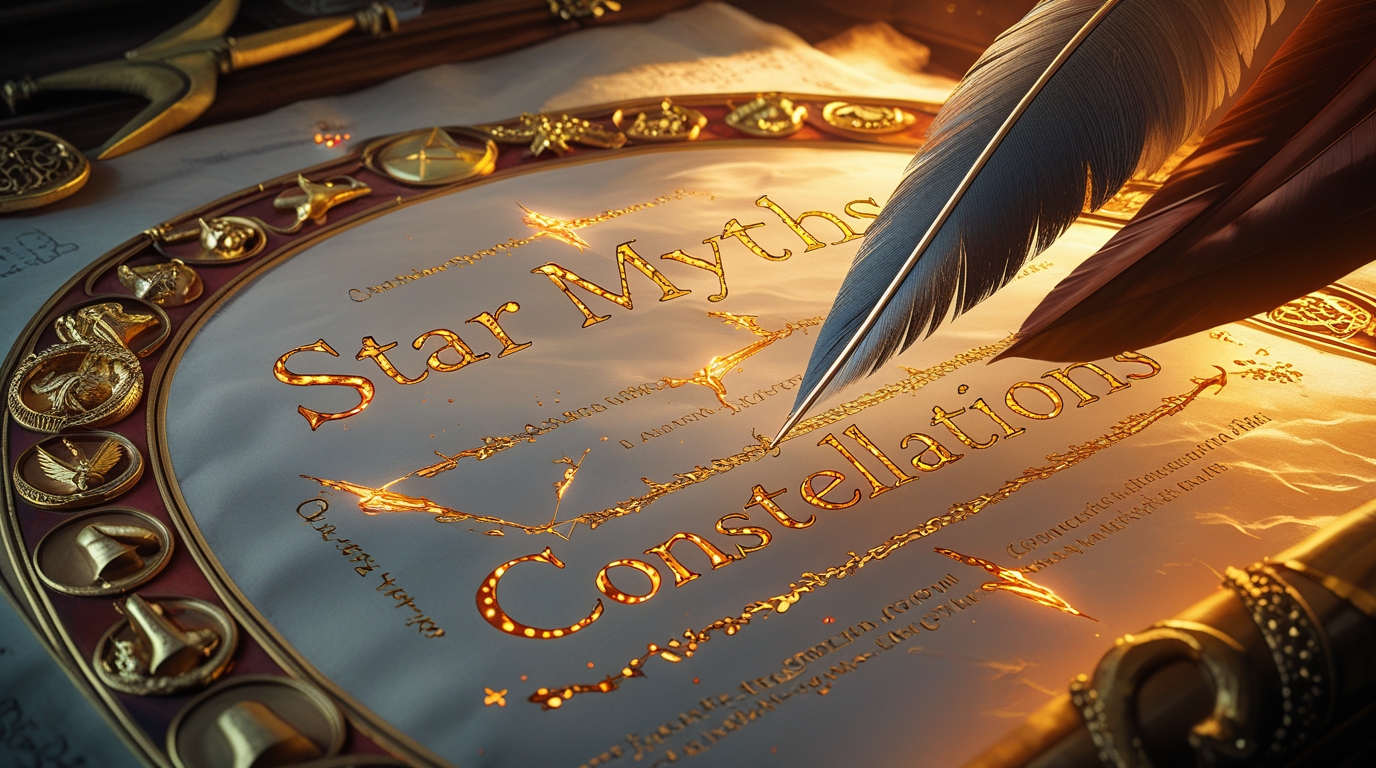 Greek Constellations and Star Myths Illustration